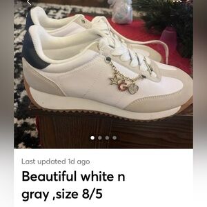 Stylish White and Gray Women's Sneakers